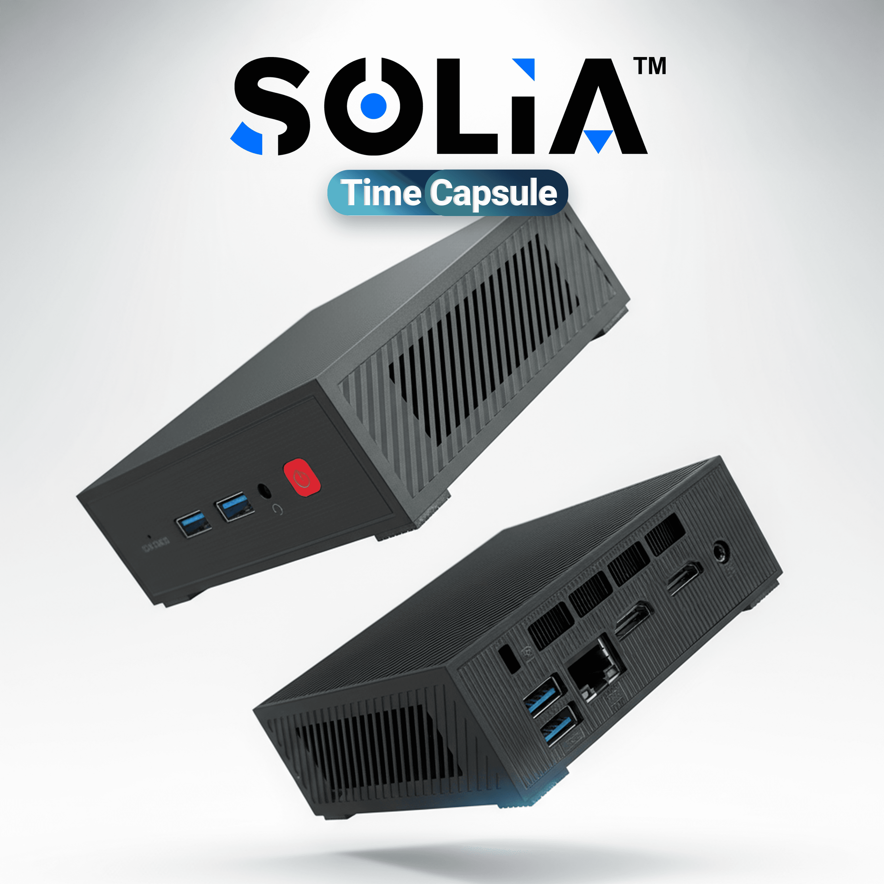 Mini PC hardware showing the plug-and-play TimeCapsule setup